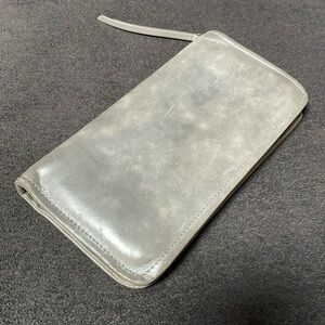 HOBO Distressed Leather Zip-around Wallet